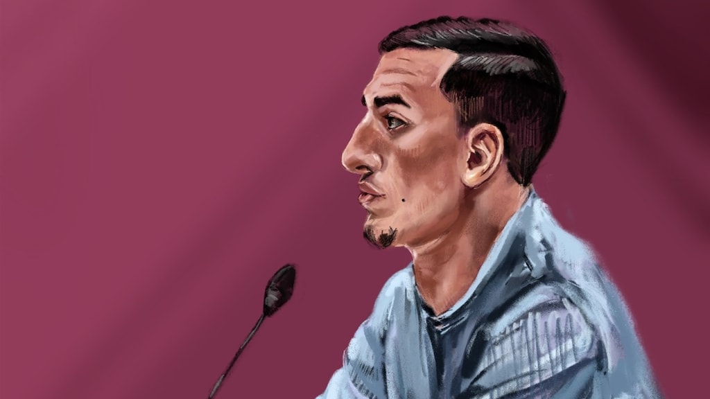 Rechtbanktekening van Sanil B.