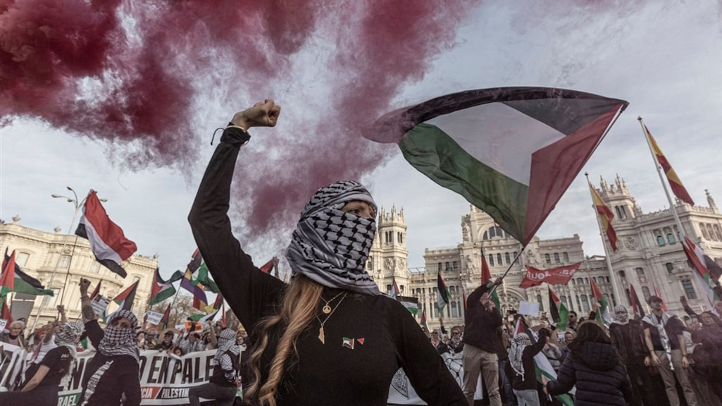 Er zijn in Spanje regelmatig pro-Palestina-demonstraties, zoals deze in Madrid.