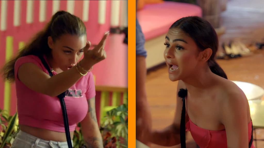 Bom barst tussen Ayleen en Yara-Nour in Ex on the Beach: 'Kom hier dan!'