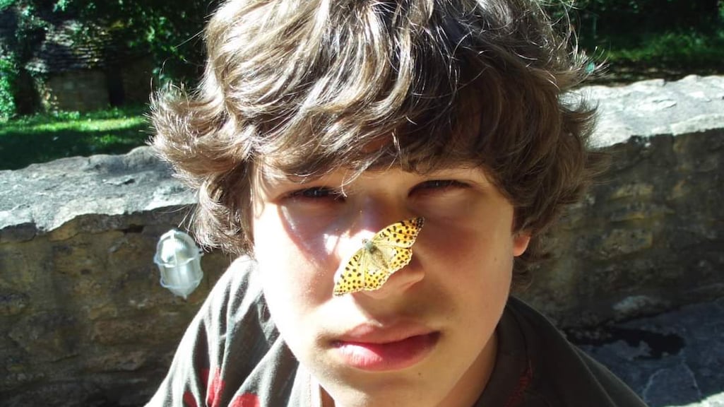 Bart Coppens when he was 12. Even then he had bred many butterflies.