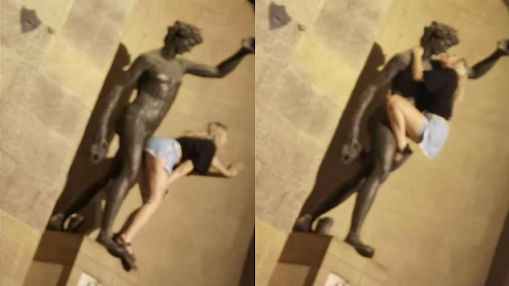 Italianen woedend om 'seksuele handelingen' met standbeeld Romeinse god