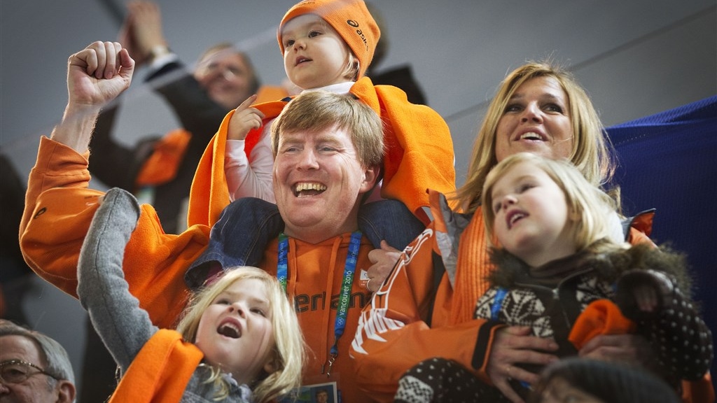 Het koninklijk gezin bij de Olympische Spelen in Vancouver in 2010