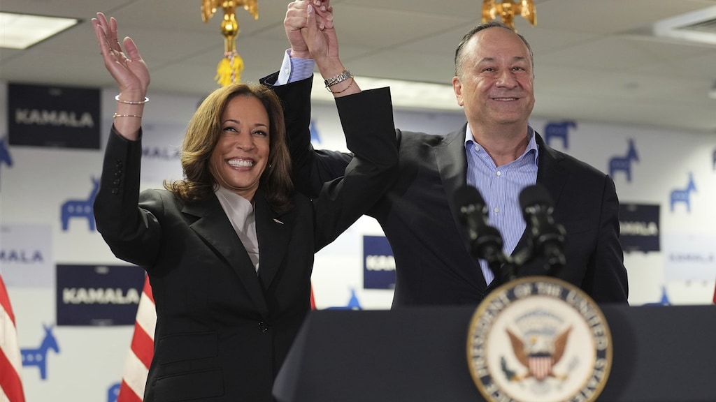Kamala Harris in toespraak: 'Hebben zwaar werk voor de boeg'