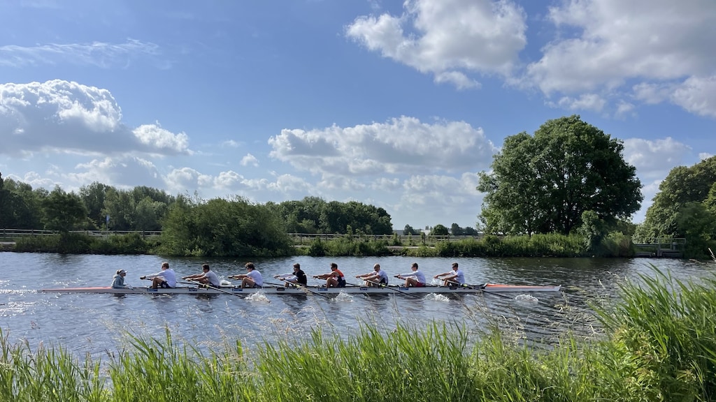 De Holland Acht tijdens de training, vlak voor de Spelen.