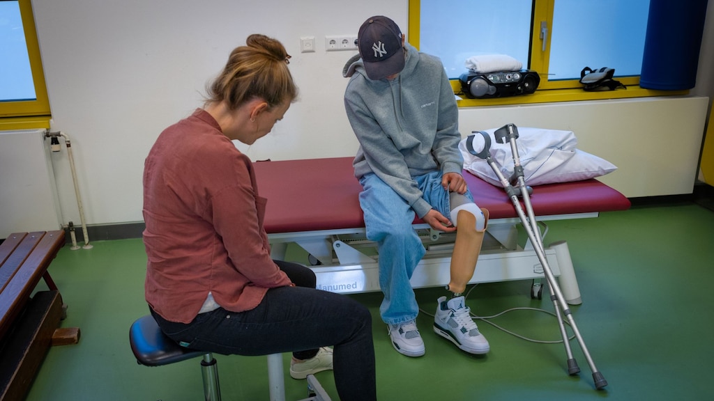 Sinds een week heeft Olivier een prothese, waaraan hij 'nog een beetje moet wennen'.