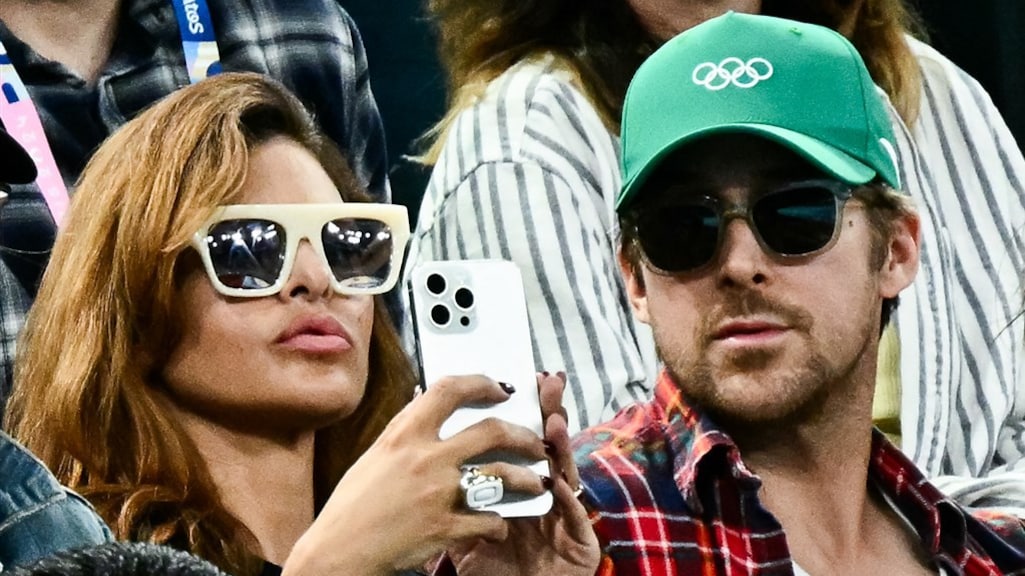 Eva Mendes en Ryan Gosling bij de Olympische Spelen