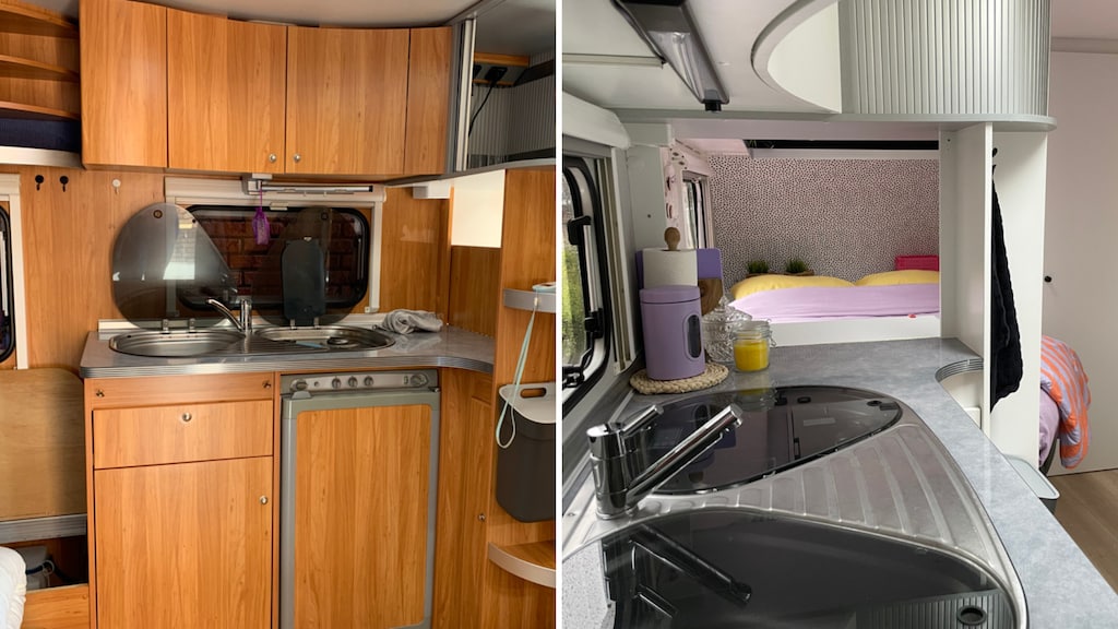 De keuken voor én na de metamorfose.