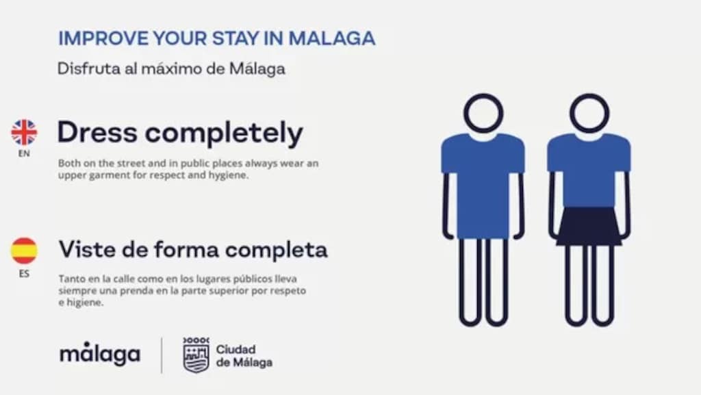 Málaga verzoekt toeristen om niet langer ongepaste kleding te dragen op straat