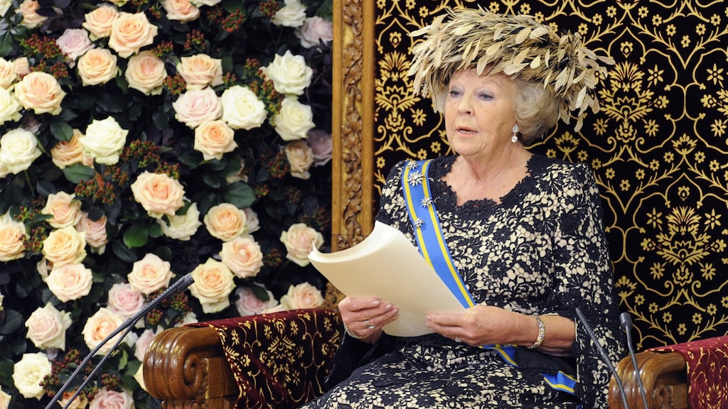 Toenmalig koningin Beatrix hield de troonrede in 2012
