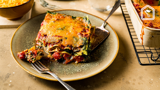 Lasagne met spinazie, cheddar en ham & koffie panna cotta