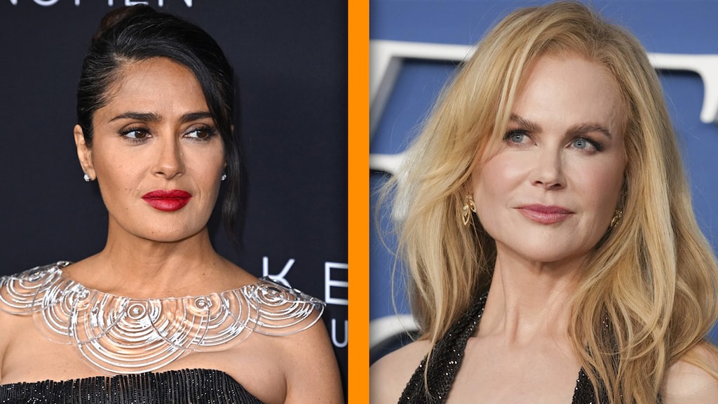 Video van 'aanvaring' tussen Nicole Kidman en Salma Hayek verdeelt het internet