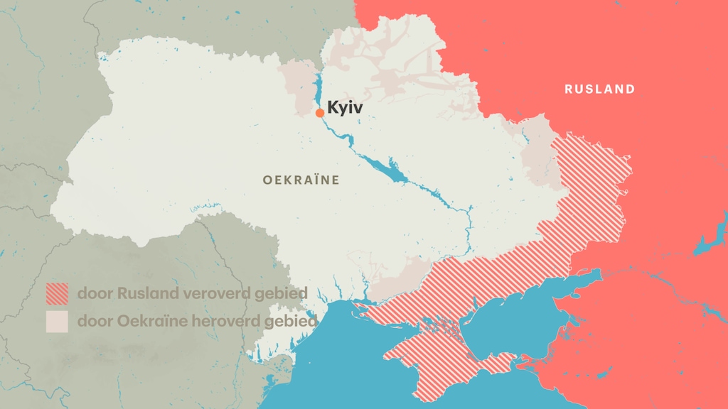 De frontlinie in Oekraïne.