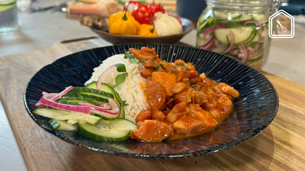 Familierecept van Denise: Surinaamse bruine bonen met rijst en zoetzuur