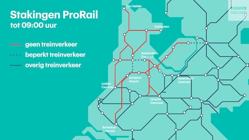 In Randstad tot 09.00 uur geen treinen door staking verkeersleiding