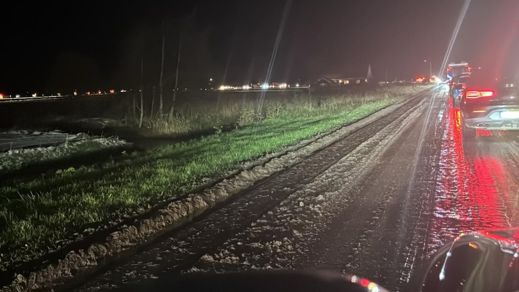 Situatie op de N9 vanavond.