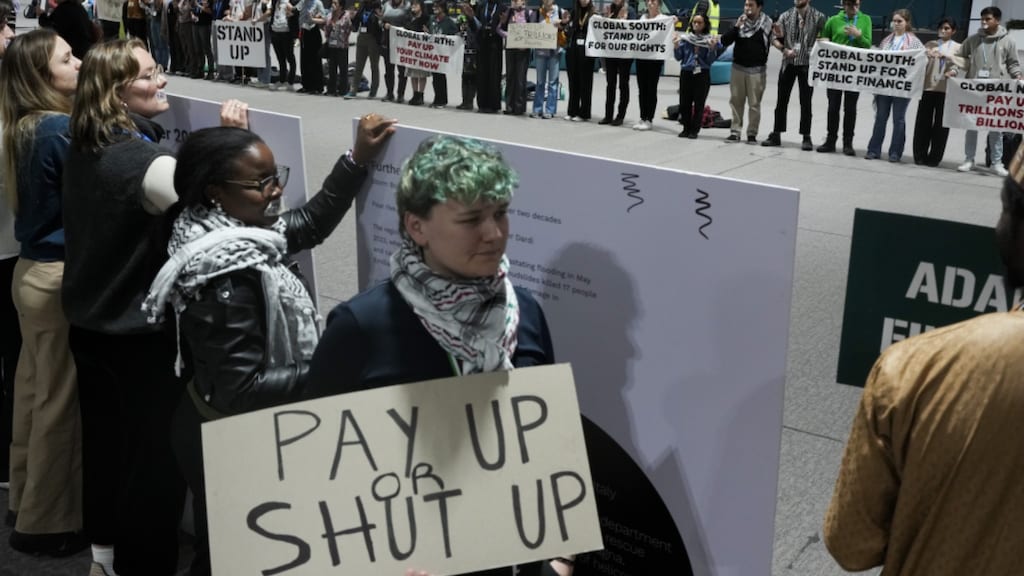 Klimaatactivisten bij de klimaattop.