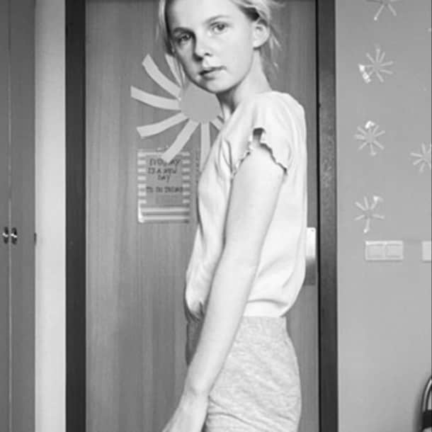 Kim tijdens de eerste dagen van haar opname in de kliniek