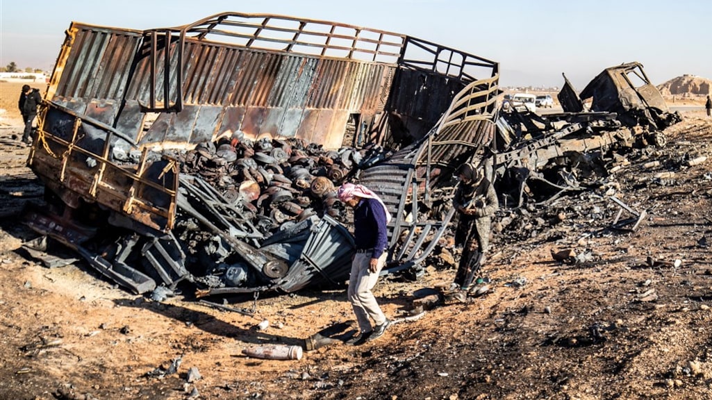 Hetzelfde geldt voor dit wapentransport, bedoeld voor Syrische regeringstroepen in de noordoostelijke stad Qamishli.