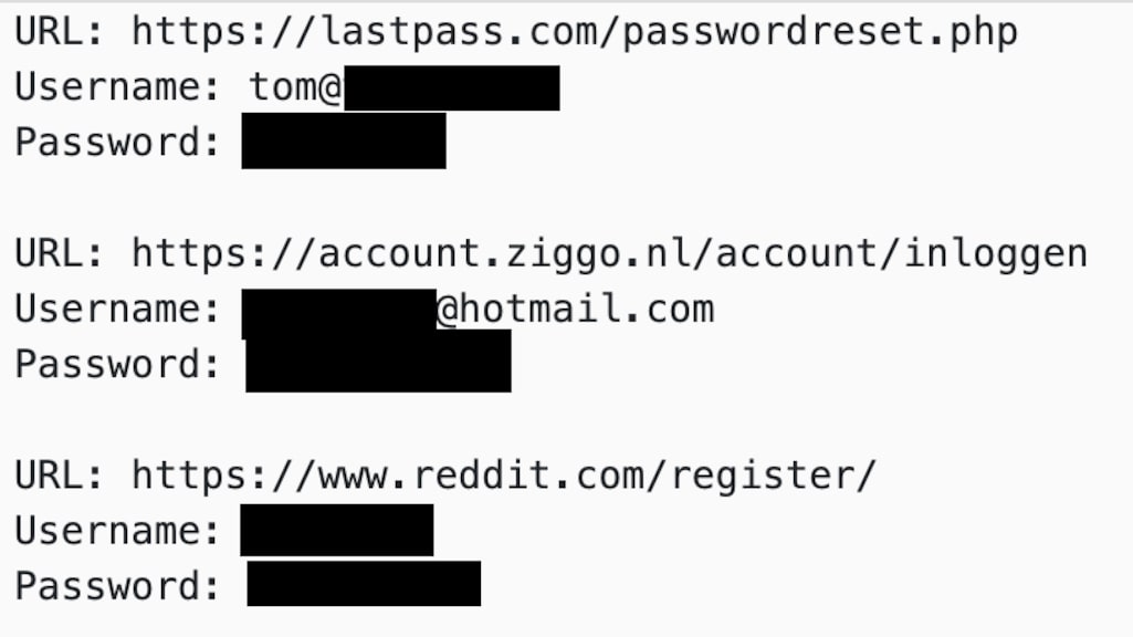 Een infostealer steelt alle inlognamen en wachtwoorden van je computer of telefoon.