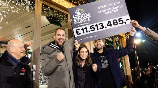 Eindbedrag Serious Request 11,5 miljoen euro, hoogste bedrag sinds 2014