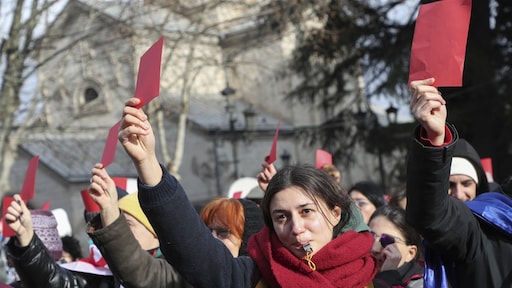 Pro-Russische president beëdigd in Georgië, ondanks felle protesten