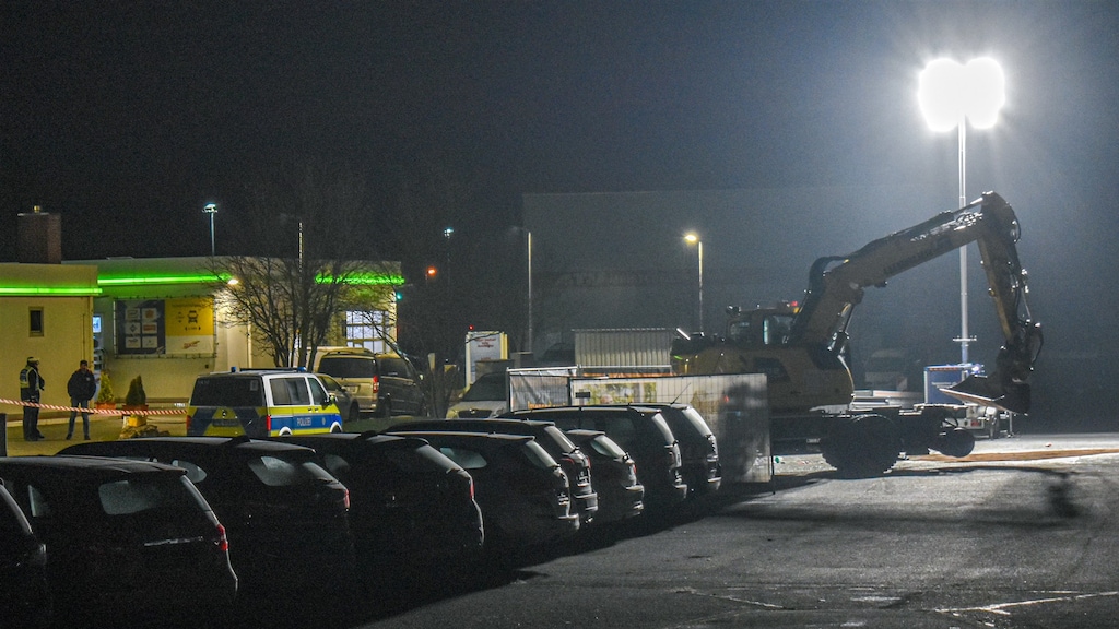 De plek waar de graafmachine tot stilstand kwam in Tauberbischofsheim