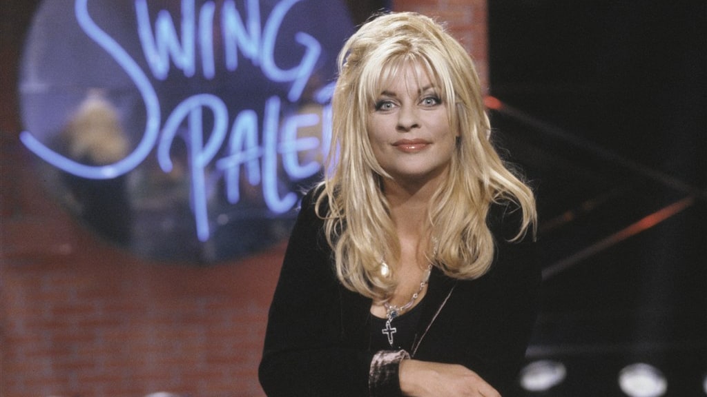 Manuëla in de jaren 90 bij het tv-programma Het Swingpaleis.