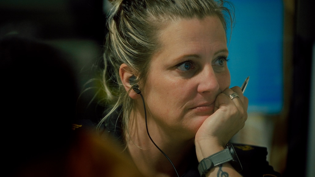 Een still uit de serie Blauw, waar Denise aan meewerkt.