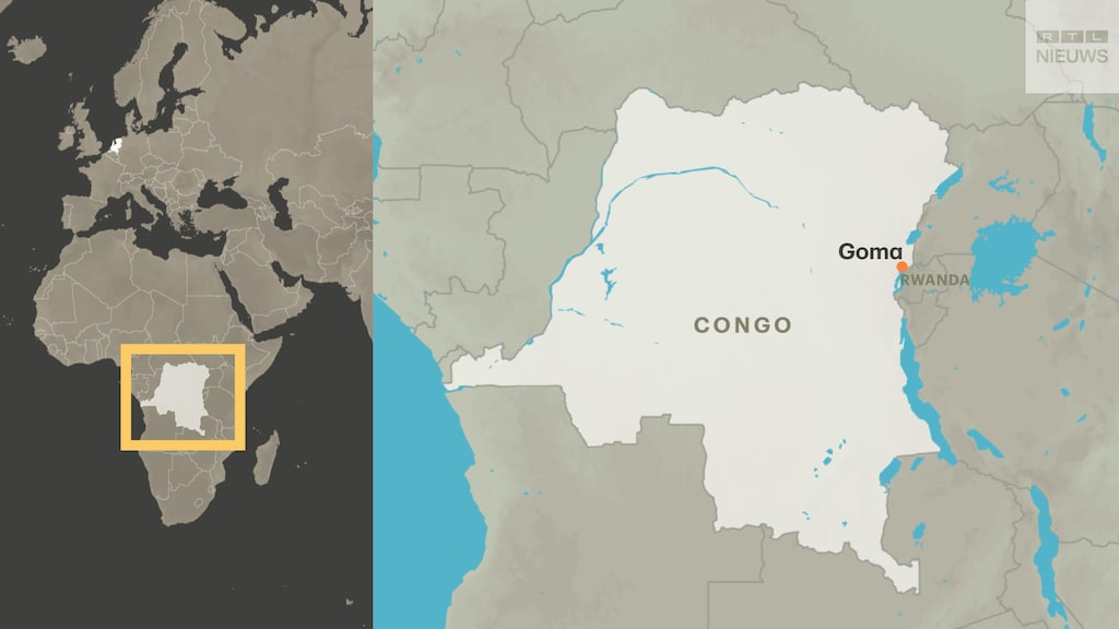 Kaart van de Democratische Repbliek Congo