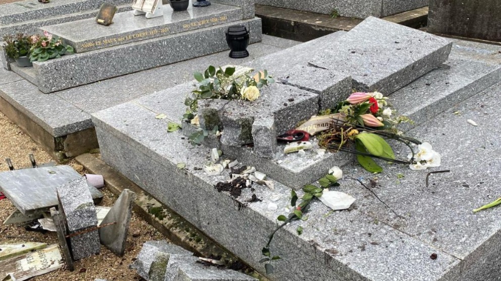 Graf Franse rechtse nationalist Jean-Marie Le Pen vernield