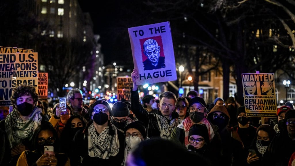 Een demonstratie voor het Witte Huis vannacht.