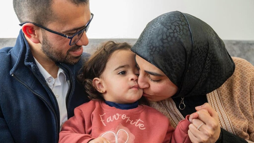 Rula Hassanein met haar man en dochter.