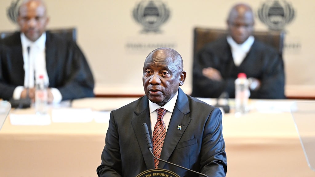 De Zuid-Afrikaanse president Cyril Ramaphosa.