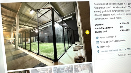 Curator verkoopt padelbaan van Blokker-personeel, voor 6600 euro