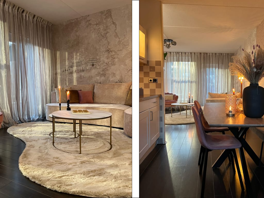 Een hotel chic woonkamer voor Annerieke en haar jongens in Lelystad