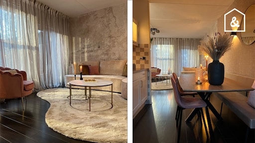 Een hotel chic woonkamer voor Annerieke en haar jongens in Lelystad