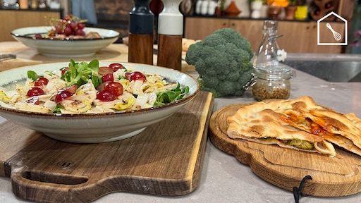 Snelle calzone met geitenkaas en artisjok of met gorgonzola en broccoli