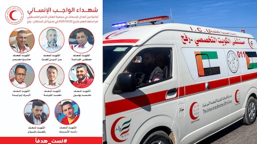 14 lichamen geborgen na Israëlische aanval op ambulances Gaza