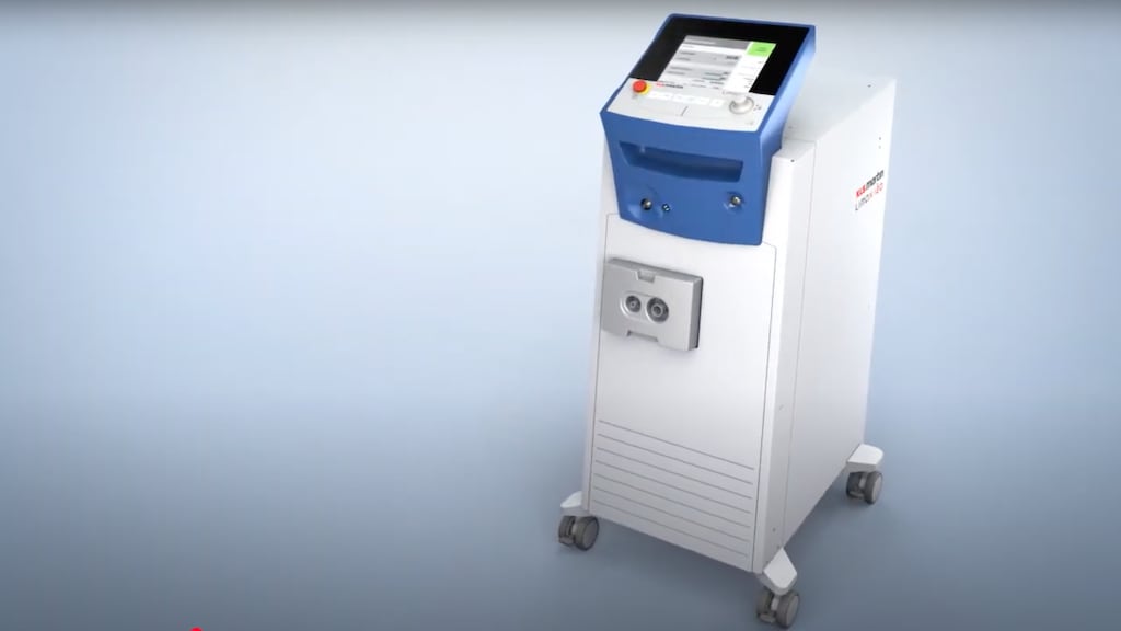 De laser die voor de operaties gebruikt wordt.