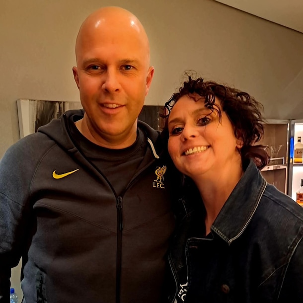 Kim met trainer Arne Slot.