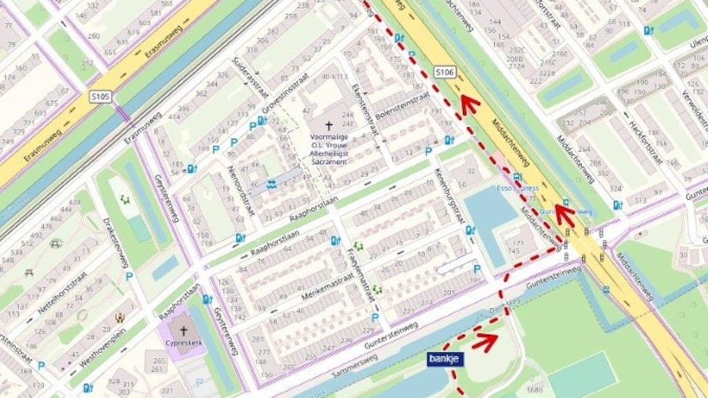 De vermoedelijke looproute