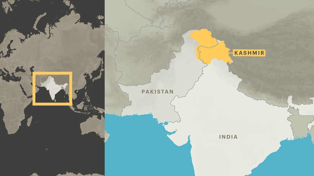 Kashmir op de kaart.