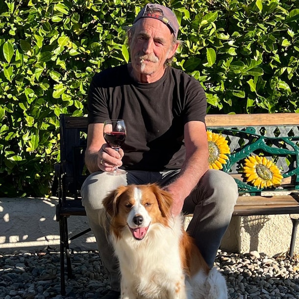 Hans in Frankrijk, kort voordat hij de besmetting opliep.