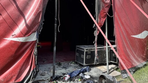 Circustent in brand net over Duitse grens, kinderen gewond geraakt