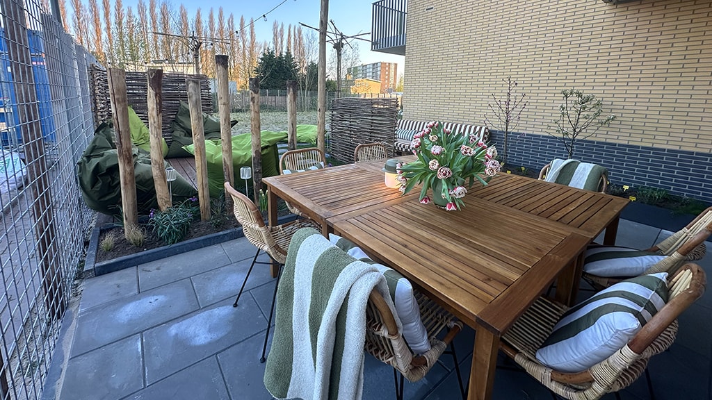 De tuin na de metamorfose.