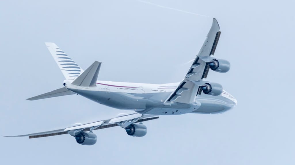 De Qatarese Boeing die Trump afgelopen februari al een keer bekeek.