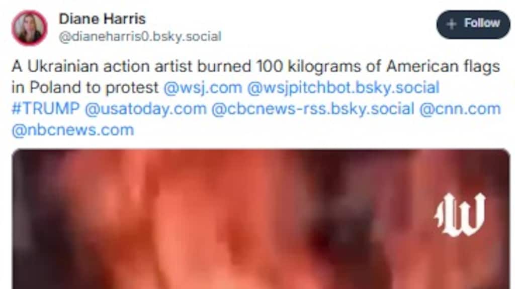 Social media post gericht tegen de Verenigde Staten