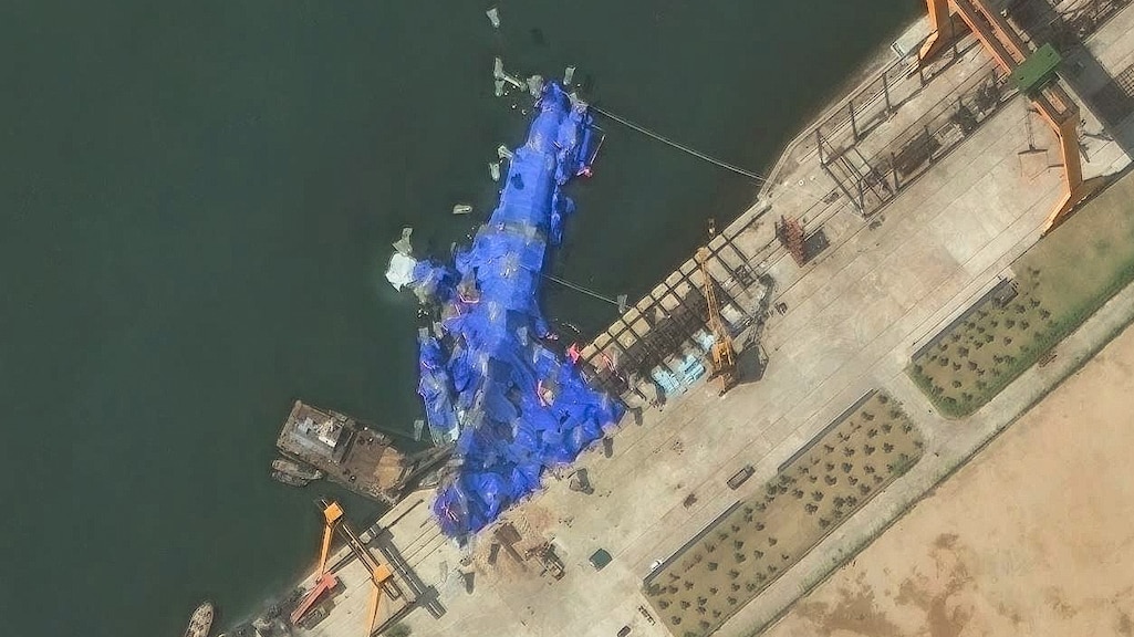 Satellietfoto van na het ongeluk.