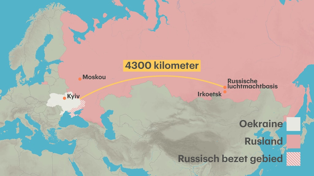 De afstand van de Oekraïense grens tot de plek waar de aanval plaatsvond.