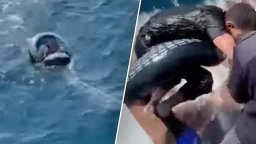 Man probeert met enkel rubberen band en flippers Spanje te bereiken, uit zee gered